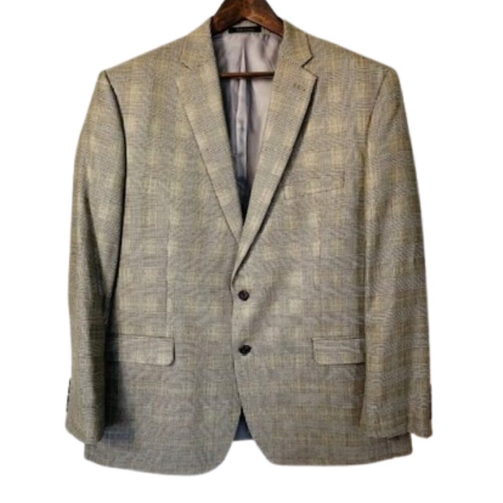 Lauren Ralph Lauren Silk & Wool Glen Plaid Casual Blazer Suit Jacket 48 R